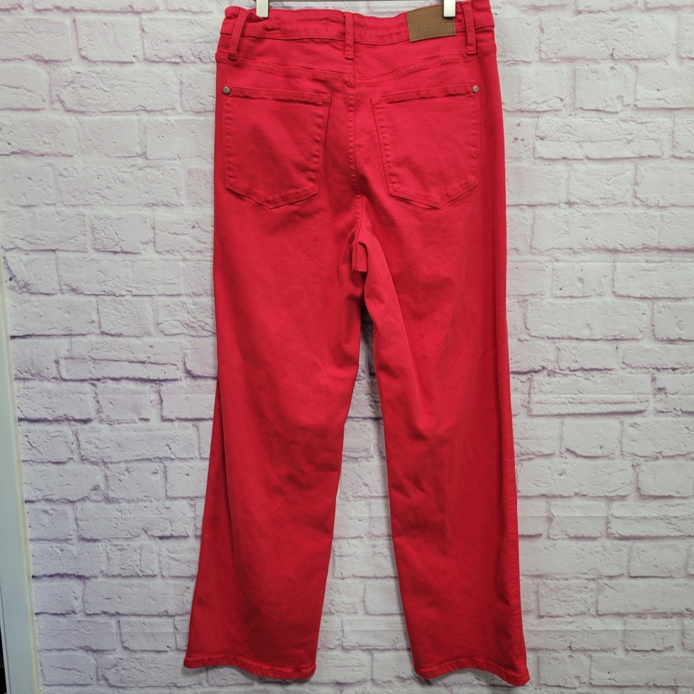 Judy Blue Red Garment Dye Straight Leg Jeans Womens 14W Stretch Colorpop Indie - Picture 2 of 10